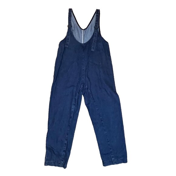 Women’s Denim Overalls Jumpsuit NWOT Blue Jean Relaxed Fit Adjustable Straps M - Picture 2 of 11
